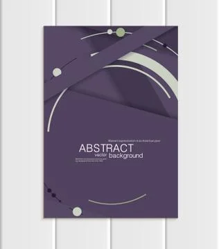 Vector violet brochure A5 or A4 format material design element corporate style Ilustração Stock