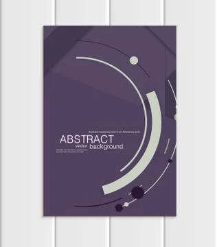 Vector violet brochure A5 or A4 format material design element corporate style Ilustração Stock