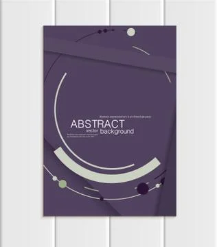 Vector violet brochure A5 or A4 format material design element corporate style Stock Illustration