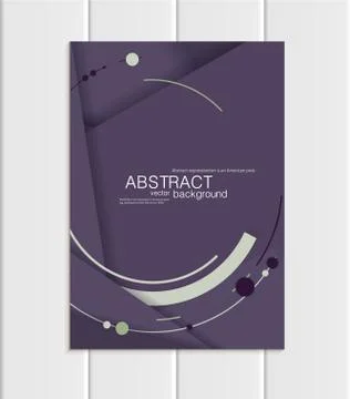Vector violet brochure A5 or A4 format material design element corporate style Stock Illustration