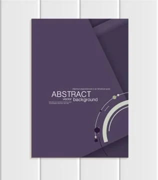 Vector violet brochure A5 or A4 format material design element corporate style Stock Illustration