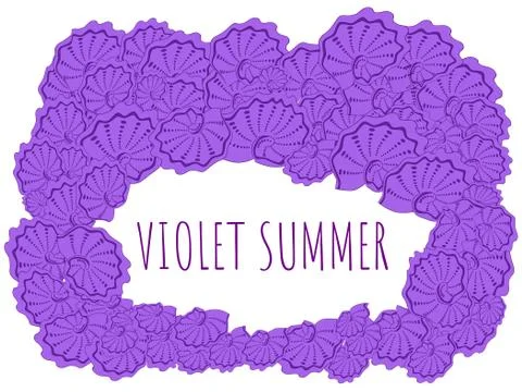 Vector violet shall frame - violet summer theme Stock Illustration