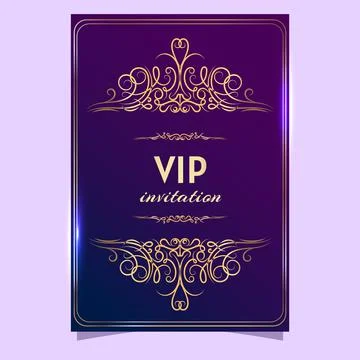 Vector VIP gold card. Blue lilac gradient geometric ornament pattern in oriental Stock Illustration