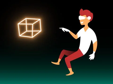 Vector virtual reality in gradient style. Editable illustration Stock Illustration