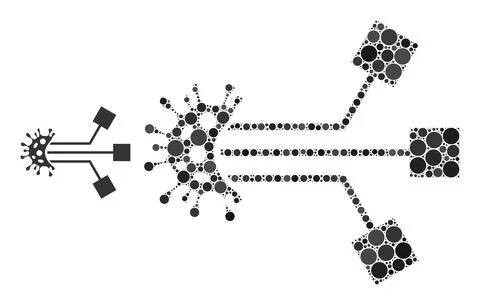 Vector Virus Electronics Composition of Dots Illustrazione stock