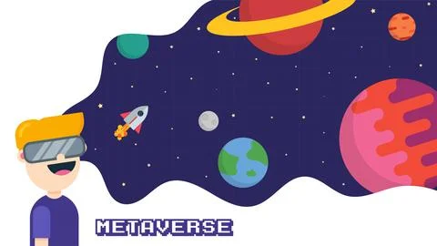 Vector of Vision of Metaverse. Perfect for metaverse design, metaverse template Stock Illustration