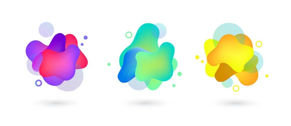 Vector vivid gradient spots set, trendy vibrant 스톡 일러스트