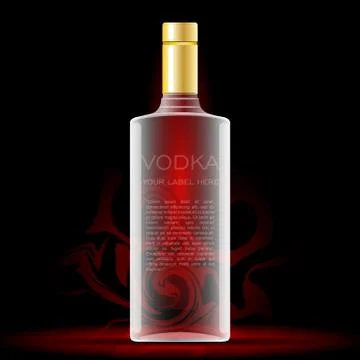 Vector vodka bottle mockup with your label here Illustrazione stock