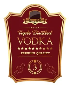 Vector Vodka Label Ilustração Stock