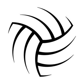 Vector volleyball ball logo isolated on white background. Illustrazione stock