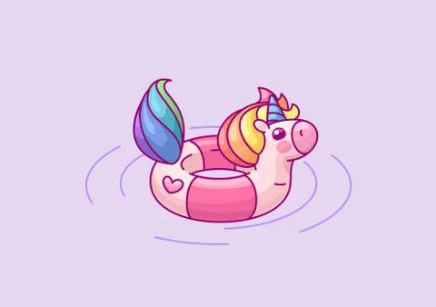 Vector volume rainbow unicorn Stock Illustration