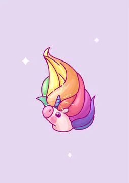 Vector volume rainbow unicorn Stock Illustration