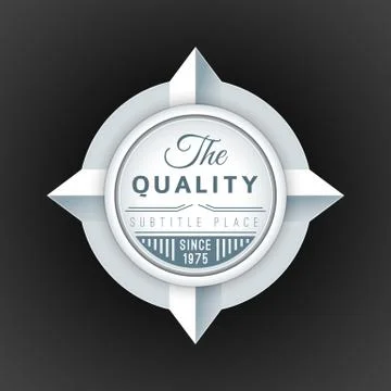 Vector volumetric badge flat design. Stock Illustration