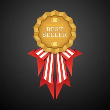 Vector volumetric badge flat design. Stock Illustration