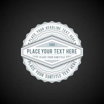 Vector volumetric badge flat design. Stock Illustration