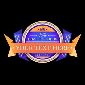 Vector volumetric badge flat design. Stock-Illustration