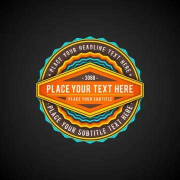 Vector volumetric badge flat design. Stock Illustration