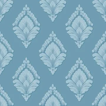 Vector volumetric damask seamless pattern background. Elegant luxury embossed Stock Illustration