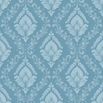 Vector volumetric damask seamless pattern background. Elegant luxury embossed 스톡 일러스트