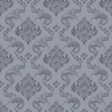 Vector volumetric damask seamless pattern background. Elegant luxury embossed 스톡 일러스트