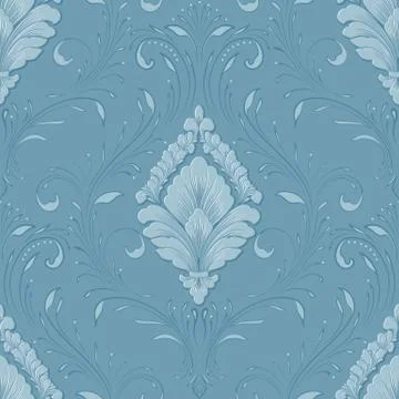 Vector volumetric damask seamless pattern element. Elegant luxury embossed te 스톡 일러스트