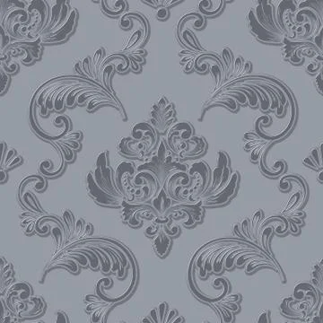 Vector volumetric damask seamless pattern element. Elegant luxury embossed te Illustrazione stock
