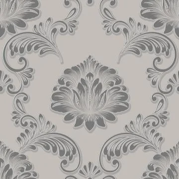Vector volumetric damask seamless pattern element. Elegant luxury embossed te Illustrazione stock