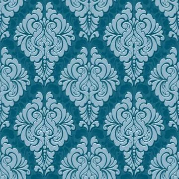 Vector volumetric damask seamless pattern background. Elegant luxury embossed 스톡 일러스트