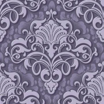 Vector volumetric damask seamless pattern element. Elegant luxury embossed te Illustrazione stock
