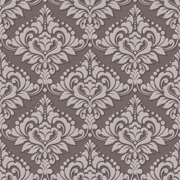 Vector volumetric damask seamless pattern background. Elegant luxury embossed 스톡 일러스트