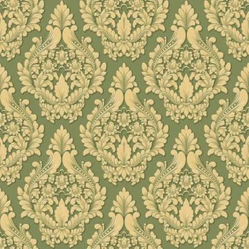Vector volumetric damask seamless pattern background. Elegant luxury embossed Illustrazione stock