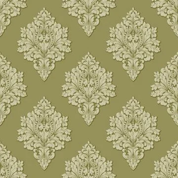 Vector volumetric damask seamless pattern background. Elegant luxury embossed 스톡 일러스트