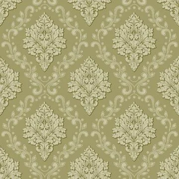 Vector volumetric damask seamless pattern background. Elegant luxury embossed Illustrazione stock