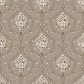 Vector volumetric damask seamless pattern background. Elegant luxury embossed Illustrazione stock