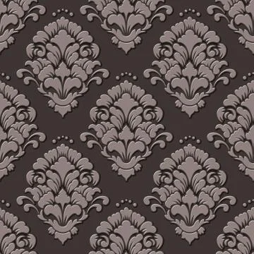 Vector volumetric damask seamless pattern background. Elegant luxury embossed Illustrazione stock