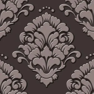Vector volumetric damask seamless pattern element. Elegant luxury embossed te Illustrazione stock