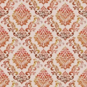 Vector volumetric damask seamless pattern background. Elegant luxury embossed Illustrazione stock
