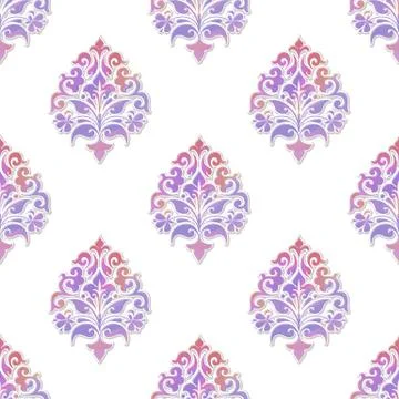 Vector volumetric damask seamless pattern background. Elegant luxury embossed 스톡 일러스트
