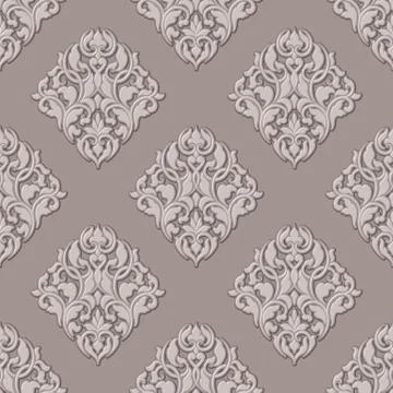 Vector volumetric damask seamless pattern background. Elegant luxury embossed Illustrazione stock
