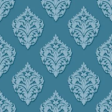 Vector volumetric damask seamless pattern background. Elegant luxury embossed Illustrazione stock