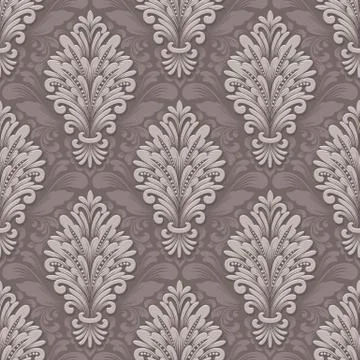 Vector volumetric damask seamless pattern background. Elegant luxury embossed Illustrazione stock