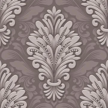 Vector volumetric damask seamless pattern element. Elegant luxury embossed te Illustrazione stock