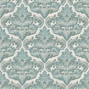 Vector volumetric damask seamless pattern background. Elegant luxury embossed Illustrazione stock