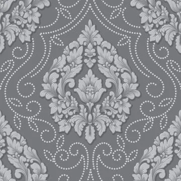 Vector volumetric damask seamless pattern element. Elegant luxury embossed te 스톡 일러스트