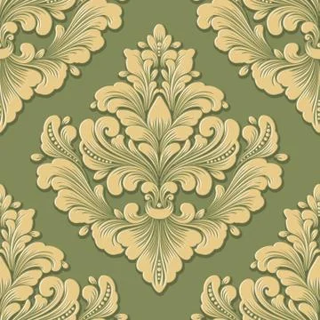 Vector volumetric damask seamless pattern element. Elegant luxury embossed te Illustrazione stock