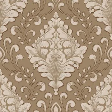 Vector volumetric damask seamless pattern element. Elegant luxury embossed 스톡 일러스트