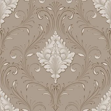 Vector volumetric damask seamless pattern element. Elegant luxury embossed 스톡 일러스트