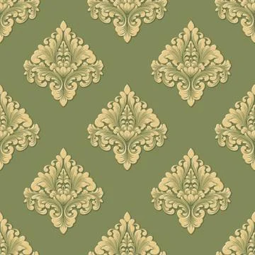 Vector volumetric damask seamless pattern background. Elegant luxury embossed Illustrazione stock