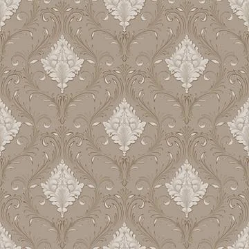 Vector volumetric damask seamless pattern background. Elegant luxury embossed 스톡 일러스트