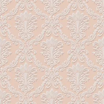 Vector volumetric damask seamless pattern background. Elegant luxury embossed Stock Illustration